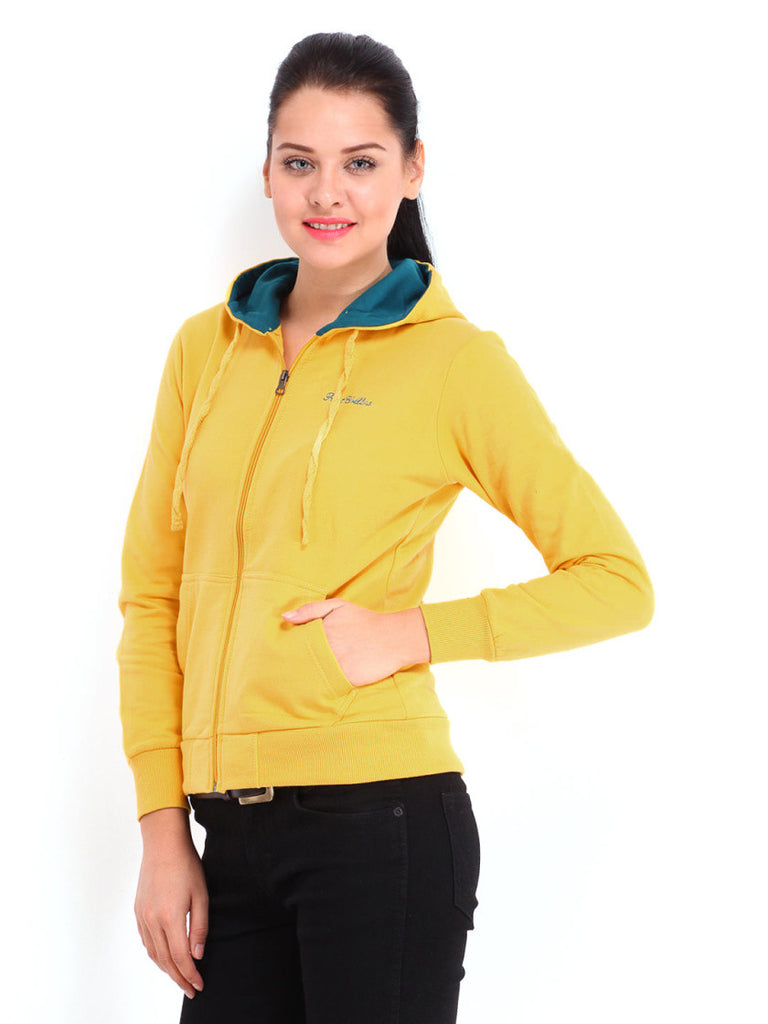 Fort Collins Women Yellow Hooded Sweatshirt