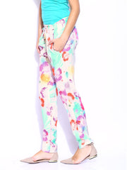 GAS Women Off-White Printed Trousers
