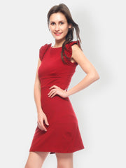 Gritstones Maroon Bodycon Dress