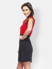 Gritstones Red &amp; Black A-line Dress