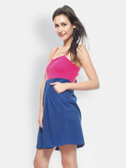 Gritstones Pink &amp; Blue Fit &amp; Flare Dress