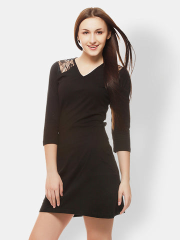 Gritstones Black A-line Dress