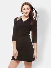 Gritstones Black A-line Dress