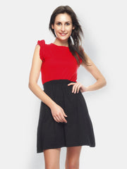 Gritstones Red &amp; Black A-line Dress