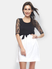 Gritstones Black &amp; White Fit &amp; Flare Dress