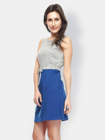 Gritstones Grey &amp; Blue A-line Dress
