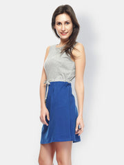 Gritstones Grey &amp; Blue A-line Dress