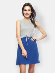 Gritstones Grey &amp; Blue A-line Dress