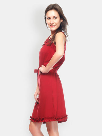Gritstones Maroon A-line Dress