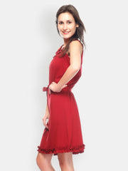 Gritstones Maroon A-line Dress