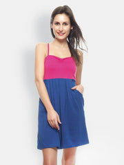 Gritstones Pink &amp; Blue Fit &amp; Flare Dress