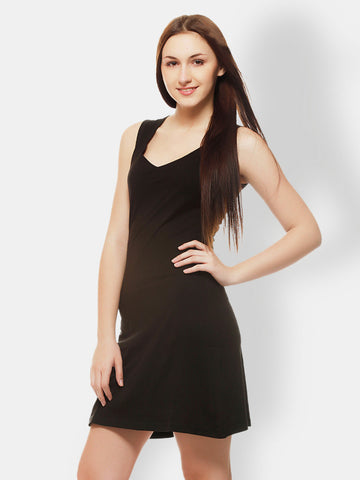 Gristones Black A-line Dress