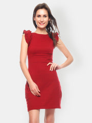 Gritstones Maroon Bodycon Dress