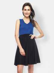 Gritstones Blue &amp; Black Fit &amp; Flare Dress