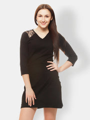 Gritstones Black A-line Dress