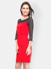 Gritstones Red &amp; Black A-line Dress