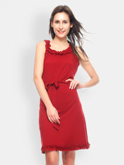 Gritstones Maroon A-line Dress