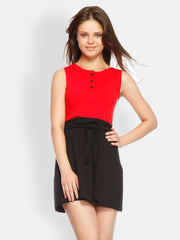 Gritstones Red &amp; Black A-line Dress