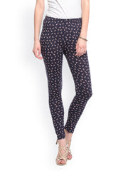 GRITSTONES Women Navy Printed Ankle-Length Leggings