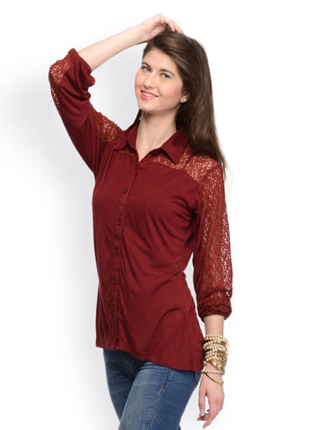 GRITSTONES Women Maroon Top