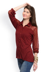 GRITSTONES Women Maroon Top