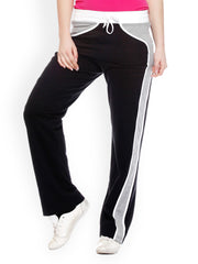GRITSTONES Women Black &amp; Grey Track Pants