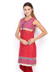 Gili Women Pink &amp; Orange Printed Kurta