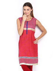 Gili Women Pink &amp; Orange Printed Kurta