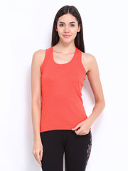 Ginger Women Coral Orange Racerback Tank Top