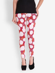 Gipsy Women Red Printed Skinny Fit Leggings