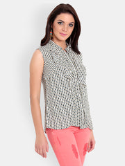 Gipsy Women Off-White Printed Top
