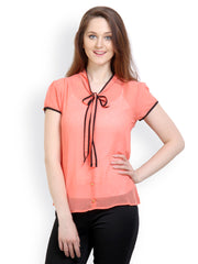 Gipsy Women Coral Pink Top
