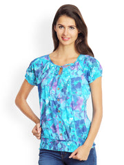 Gipsy Women Blue Floral Print Top