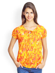 Gipsy Women Yellow Floral Printed Top