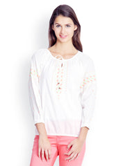 Gipsy Women White Embroidered Top