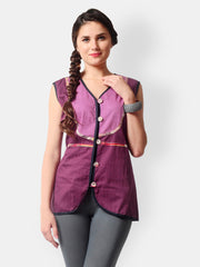 Glam and Luxe Women Purple Sleeveless Jacket