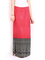 Global Desi Pink Printed Maxi Skirt