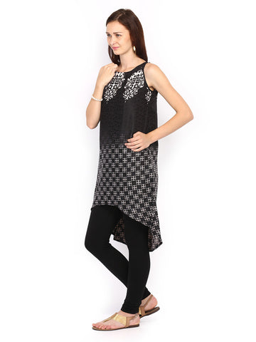 Global Desi Women Black &amp; Off-White Tunic