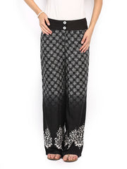 Global Desi Women Black &amp; Off-White Palazzo Trousers