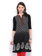 Global Desi Women Black &amp; White Kurta