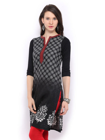 Global Desi Women Black &amp; White Kurta