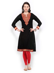Global Desi Women Black Kurta