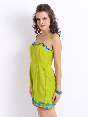 Global Desi Women Green Jumpsuit