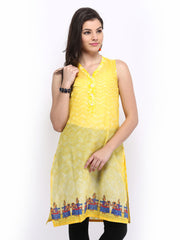 Global Desi Women Yellow Printed Kurta