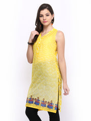 Global Desi Women Yellow Printed Kurta