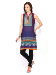 Global Desi Women Purple Printed Kurta