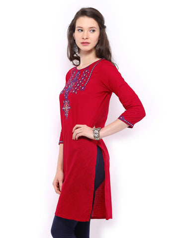 Global Desi Women Red Kurta