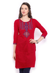 Global Desi Women Red Kurta