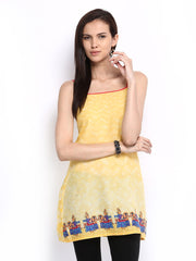 Global Desi Women Yellow Printed Tunic