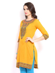 Global Desi Women Yellow Kurta